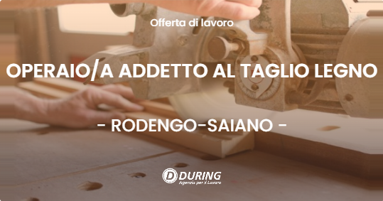 OFFERTA LAVORO - OPERAIOA ADDETTO AL TAGLIO LEGNO - RODENGO-SAIANO