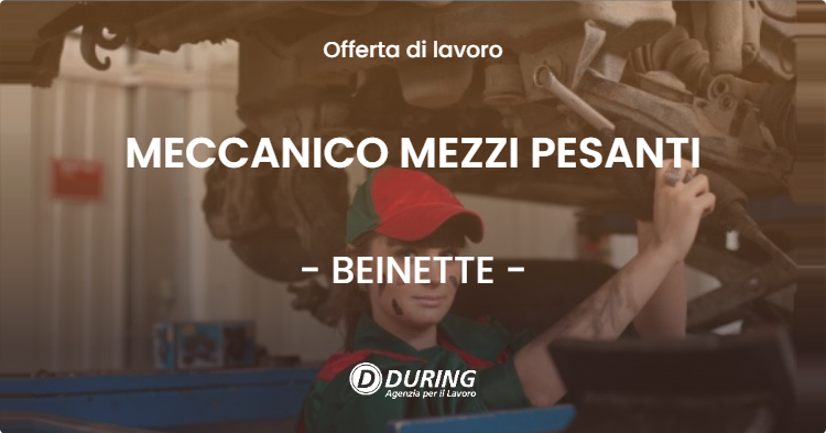 OFFERTA LAVORO - MECCANICO MEZZI PESANTI - BEINETTE (CN)