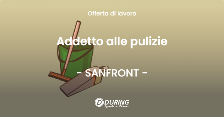 OFFERTA LAVORO - Addetto alle pulizie - SANFRONT