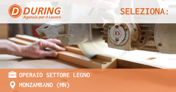 OFFERTA LAVORO - OPERAIO SETTORE LEGNO - MONZAMBANO (MN)