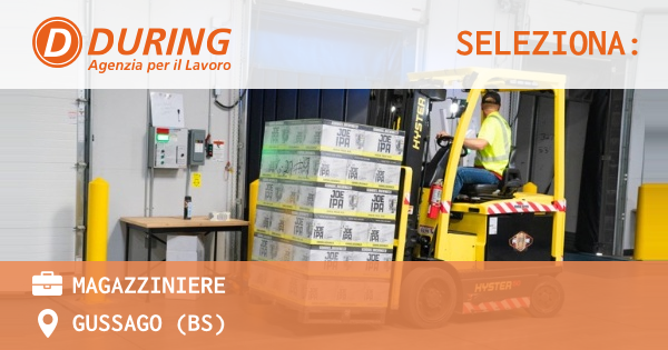 OFFERTA LAVORO - MAGAZZINIERE - GUSSAGO (BS)