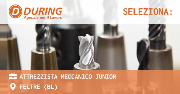 OFFERTA LAVORO - ATTREZZISTA MECCANICO JUNIOR - FELTRE (BL)