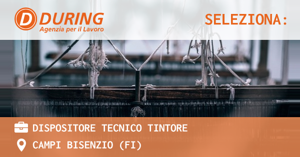 OFFERTA LAVORO - DISPOSITORE TECNICO TINTORE - CAMPI BISENZIO (FI)