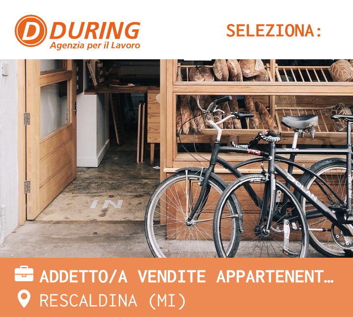 ADDETTO/A VENDITE APPARTENENTE ALLE CATEGORIE PROTETTE L. 68/99 - RESCALDINA (MI)