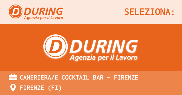 OFFERTA LAVORO - CAMERIERAE COCKTAIL BAR - FIRENZE - FIRENZE (FI)