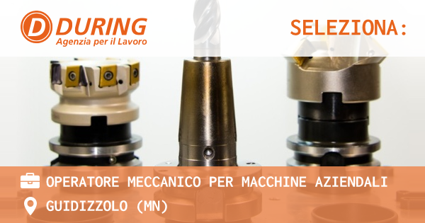 OFFERTA LAVORO - OPERATORE MECCANICO PER MACCHINE AZIENDALI - GUIDIZZOLO (MN)