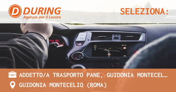 OFFERTA LAVORO - ADDETTOA TRASPORTO PANE, GUIDONIA MONTECELIO - GUIDONIA MONTECELIO (Roma)