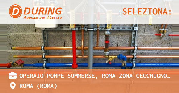 OFFERTA LAVORO - OPERAIO POMPE SOMMERSE, ROMA ZONA CECCHIGNOLA - ROMA (Roma)