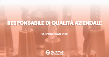 OFFERTA LAVORO - Responsabile di Qualità Aziendale - BAGNOLO SAN VITO (MN)