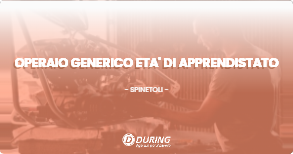 OFFERTA LAVORO - OPERAIO GENERICO ETA' DI APPRENDISTATO - SPINETOLI (AP)