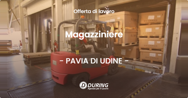 OFFERTA LAVORO - Magazziniere - PAVIA DI UDINE