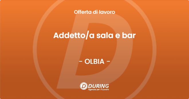 OFFERTA LAVORO - Addettoa sala e bar - OLBIA