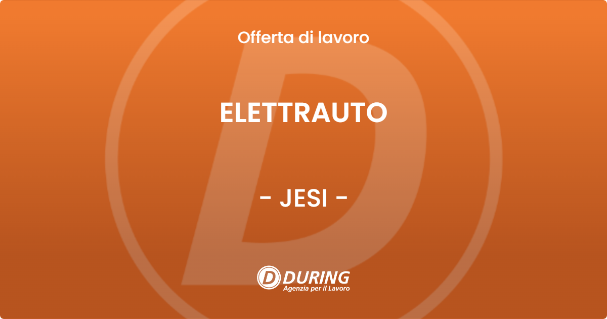 OFFERTA LAVORO - ELETTRAUTO - JESI