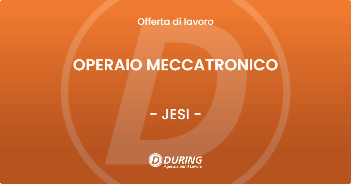 OFFERTA LAVORO - OPERAIO MECCATRONICO - JESI