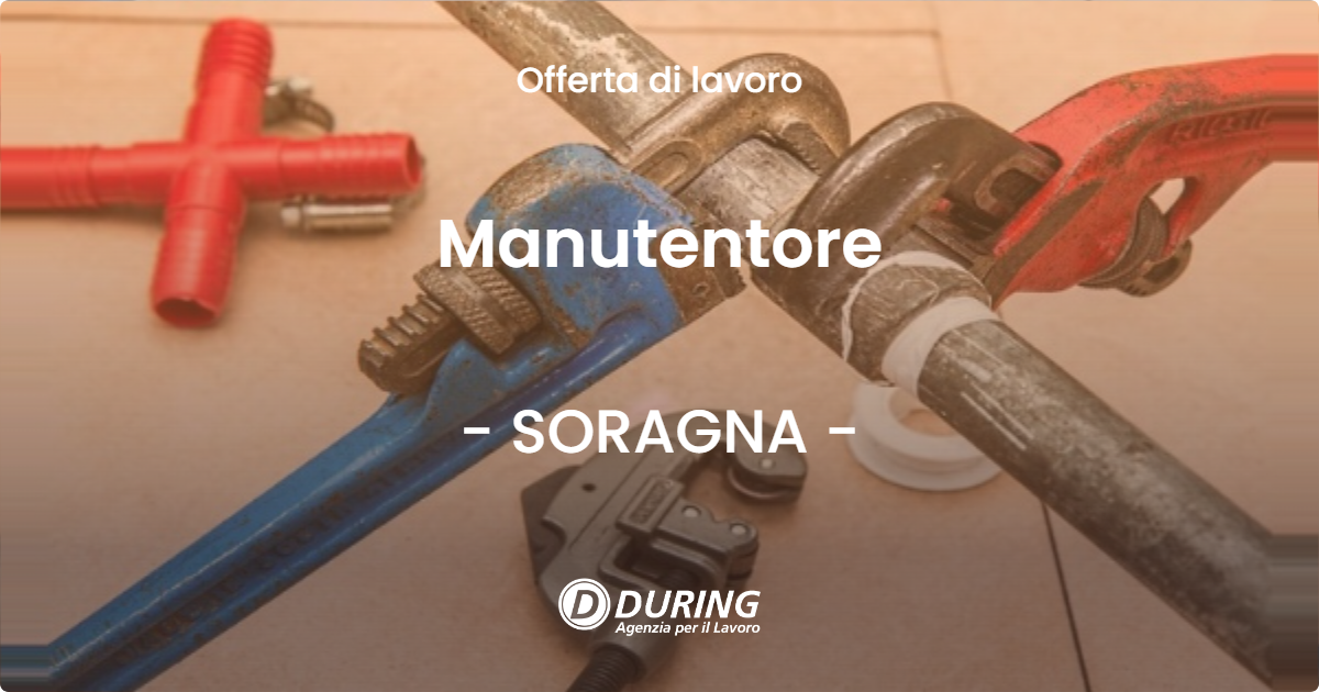 OFFERTA LAVORO - Manutentore - SORAGNA