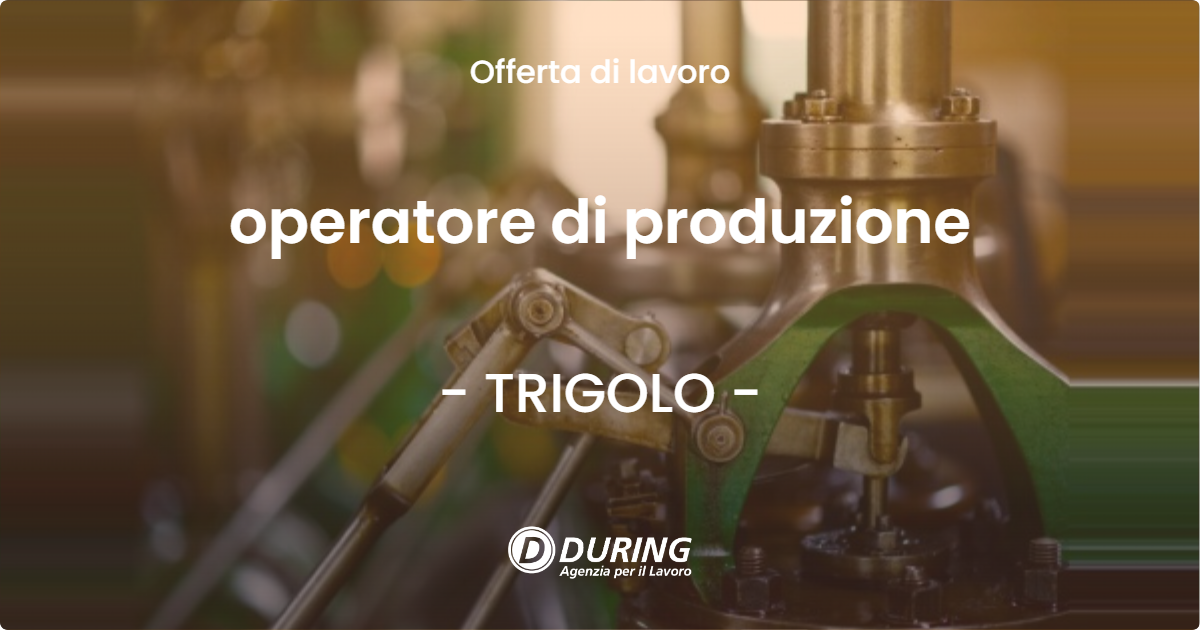 OFFERTA LAVORO - operatore di produzione - TRIGOLO