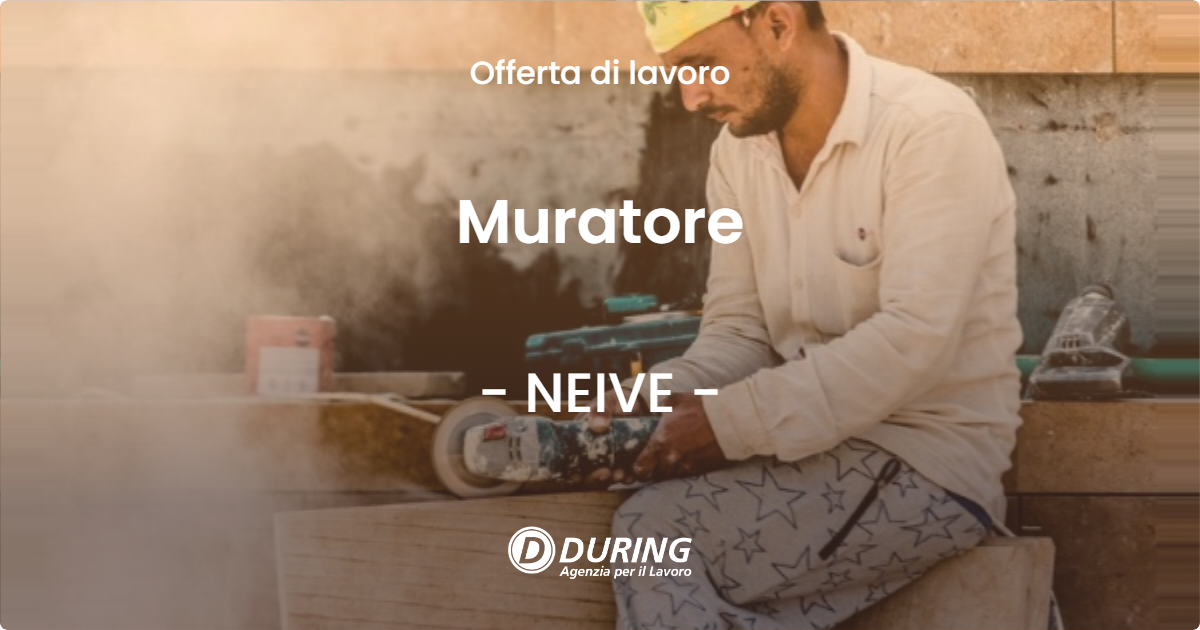 OFFERTA LAVORO - Muratore - NEIVE