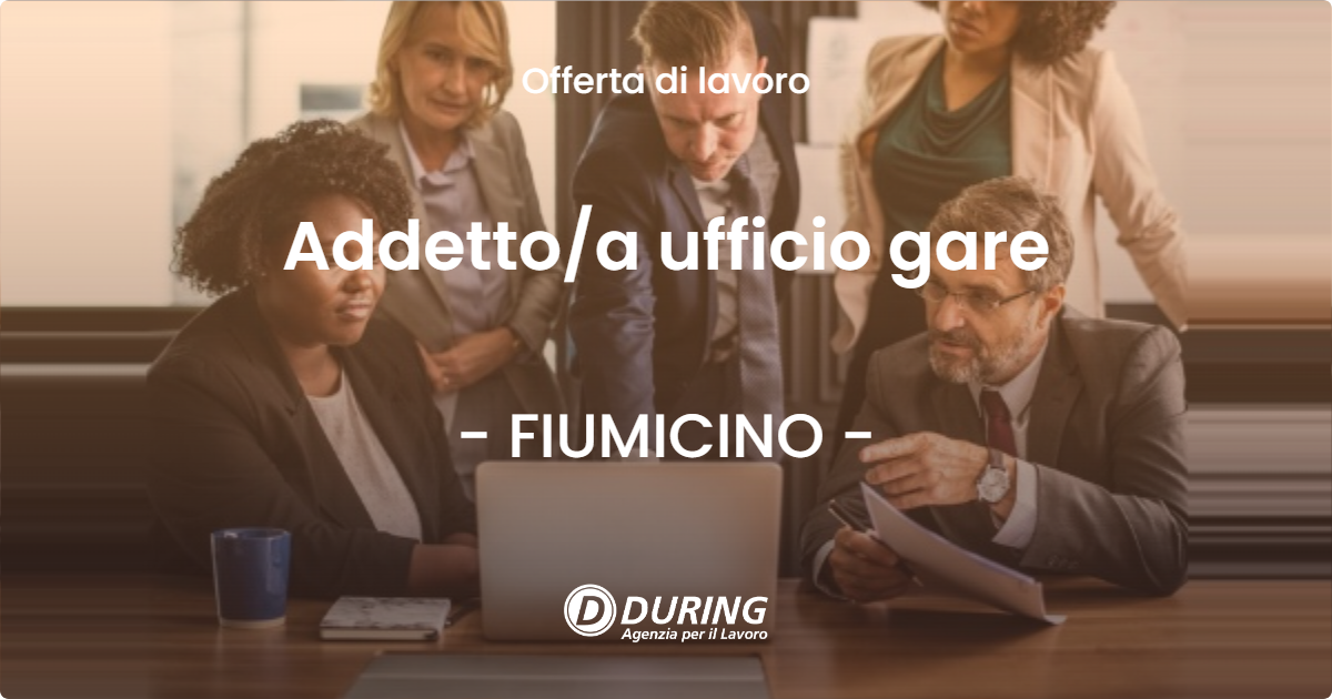 OFFERTA LAVORO - Addettoa ufficio gare - FIUMICINO