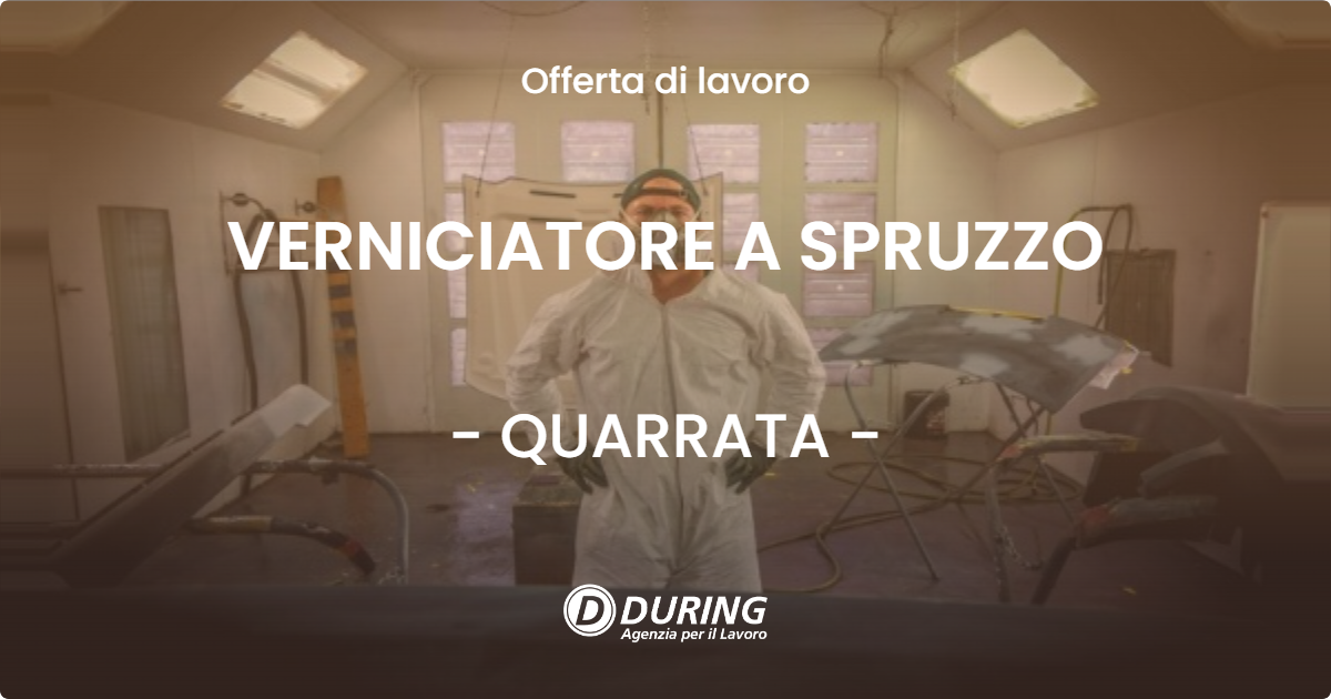 OFFERTA LAVORO - VERNICIATORE A SPRUZZO - QUARRATA