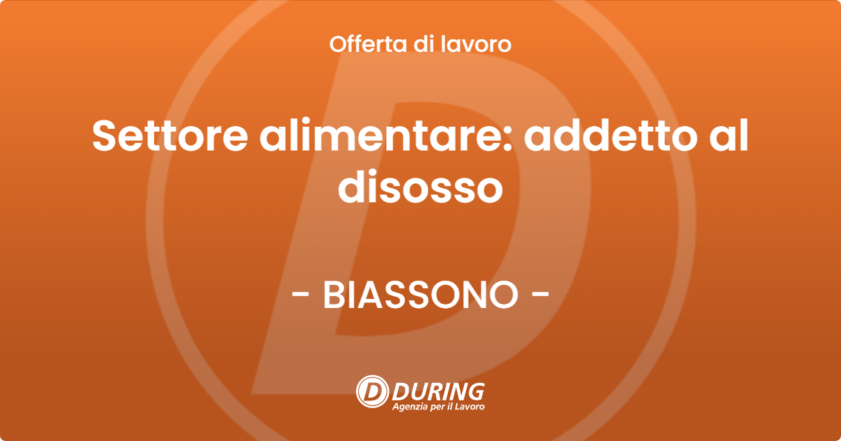 OFFERTA LAVORO - Settore alimentare: addetto al disosso - BIASSONO
