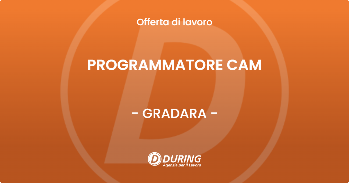 OFFERTA LAVORO - PROGRAMMATORE CAM - GRADARA (PU)