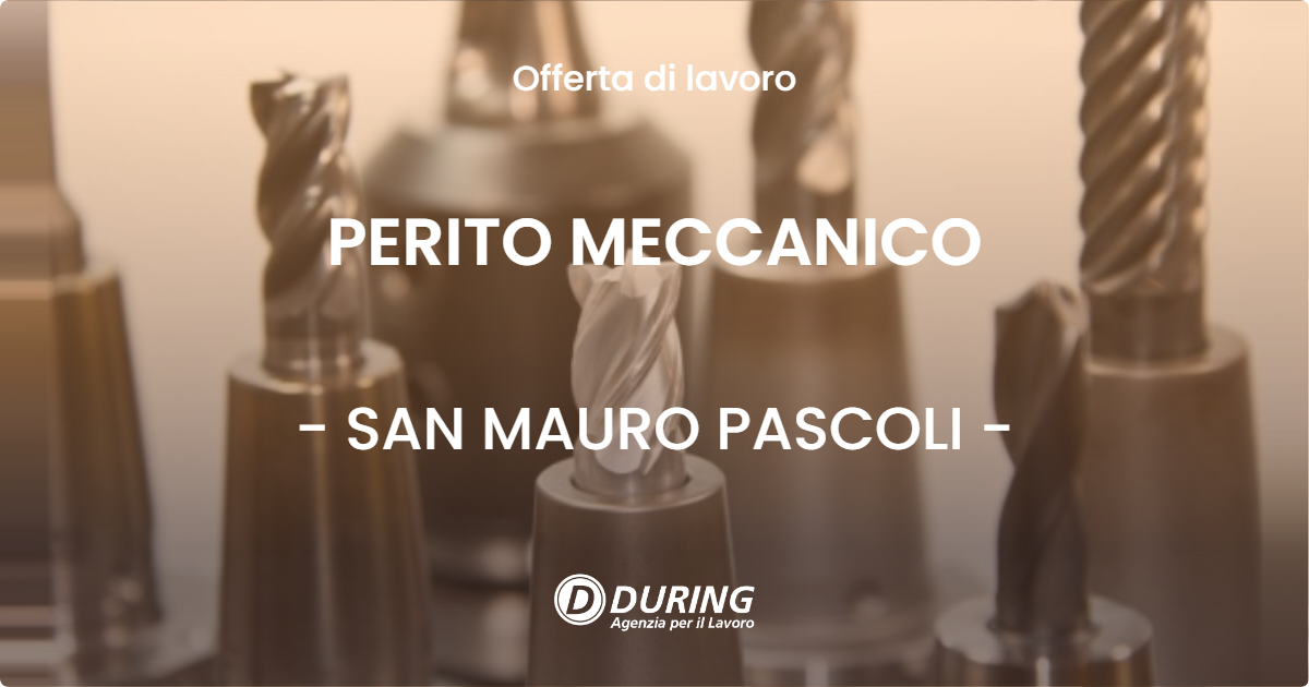 OFFERTA LAVORO - PERITO MECCANICO - SAN MAURO PASCOLI (FC)