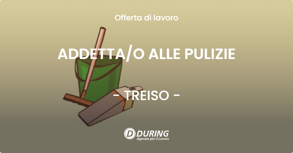 OFFERTA LAVORO - ADDETTA/O ALLE PULIZIE - TREISO (CN)