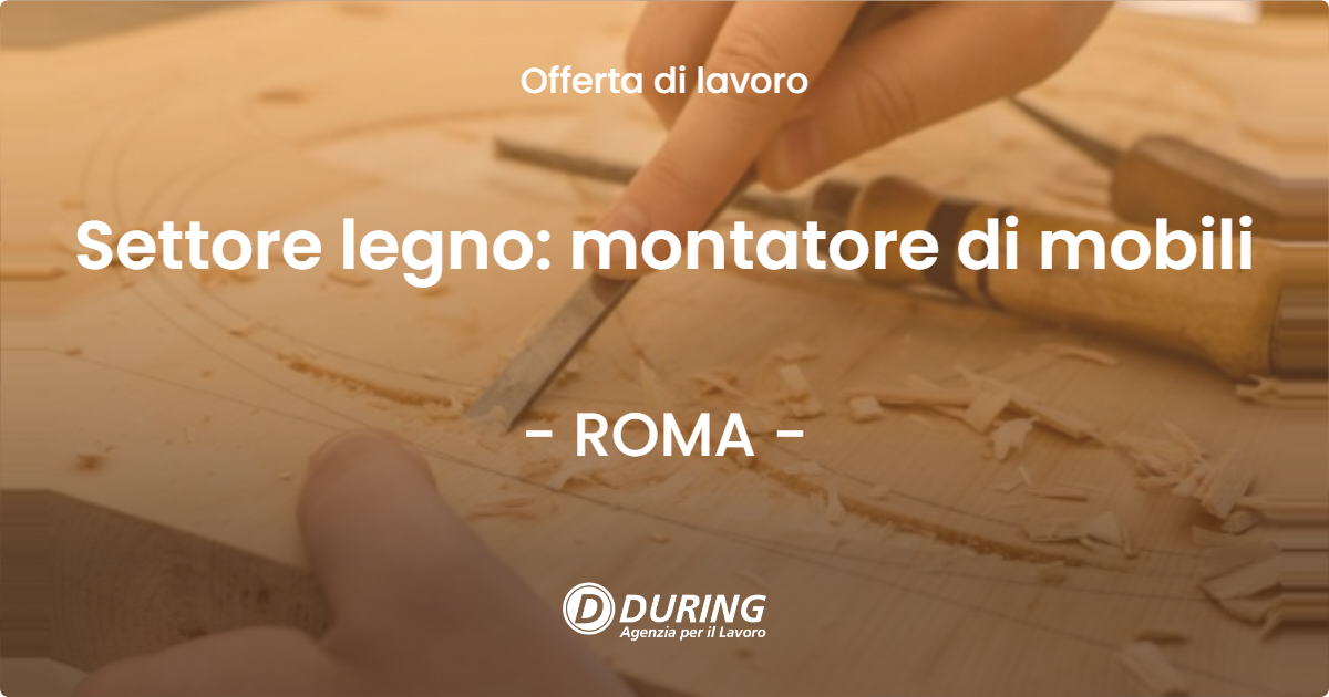 OFFERTA LAVORO - Settore legno: montatore di mobili - ROMA