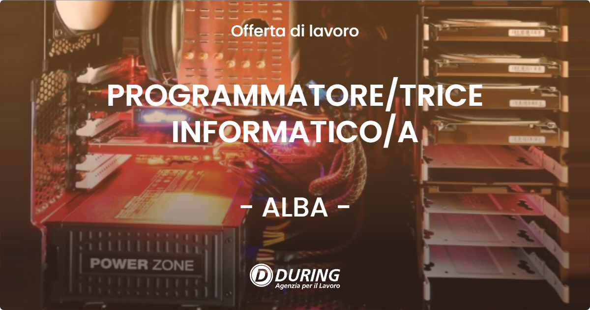 OFFERTA LAVORO - PROGRAMMATORETRICE INFORMATICOA - ALBA