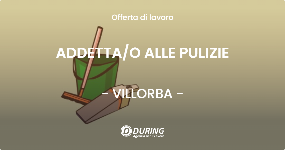 OFFERTA LAVORO - ADDETTA/O ALLE PULIZIE - VILLORBA (TV)