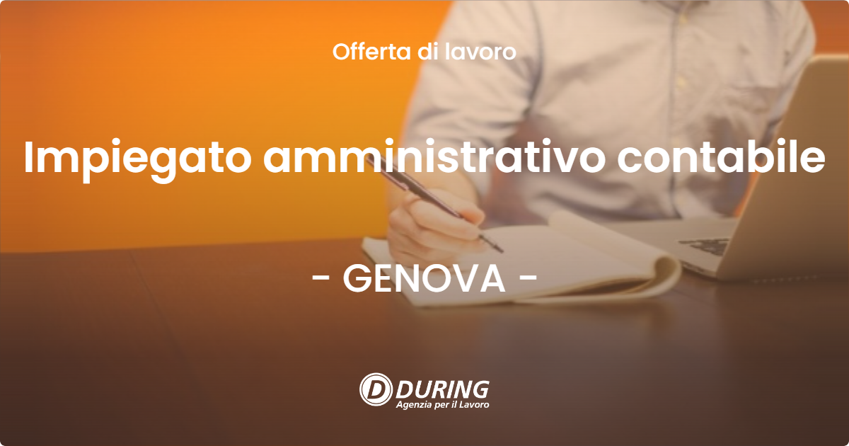 OFFERTA LAVORO - Impiegato amministrativo contabile - GENOVA