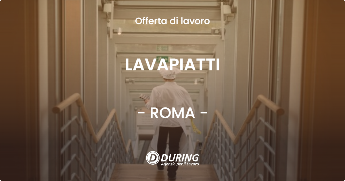 OFFERTA LAVORO - LAVAPIATTI - ROMA