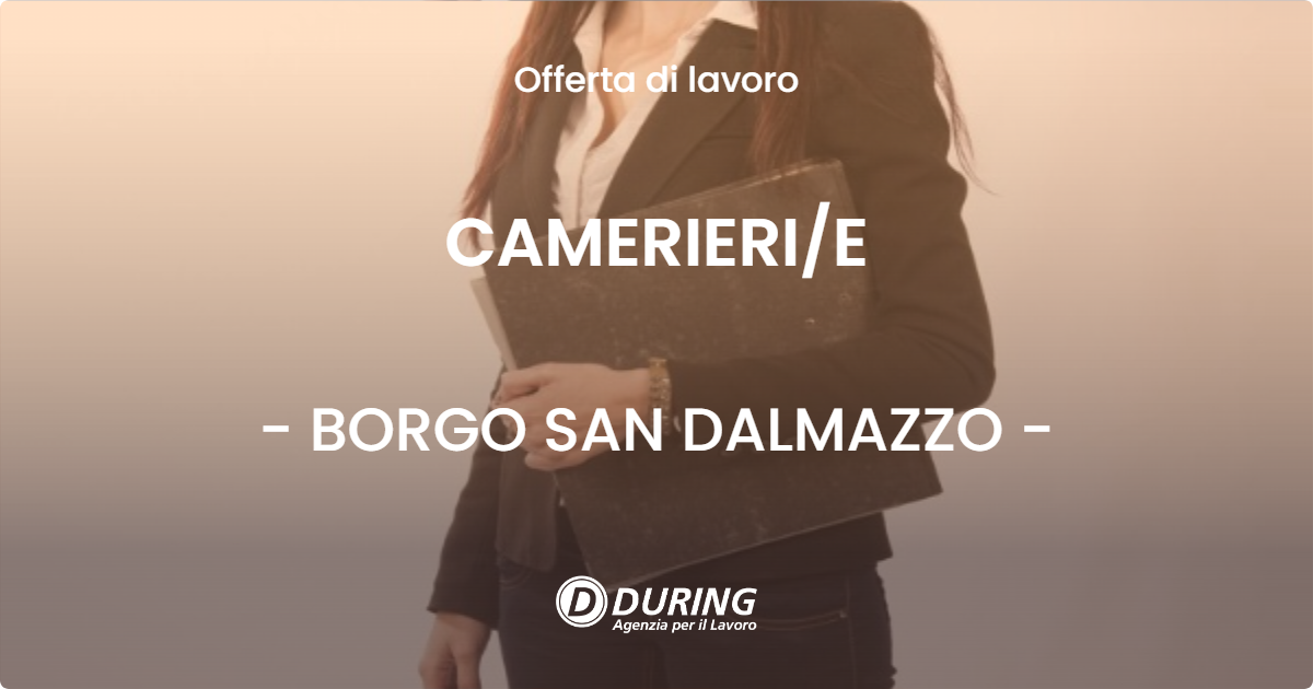 OFFERTA LAVORO - CAMERIERIE - BORGO SAN DALMAZZO