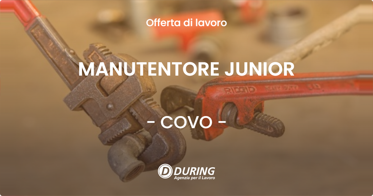 OFFERTA LAVORO - MANUTENTORE JUNIOR - COVO (BG)