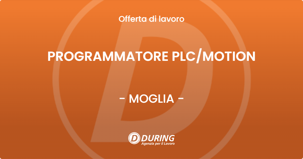 OFFERTA LAVORO - PROGRAMMATORE PLC/MOTION - MOGLIA (MN)