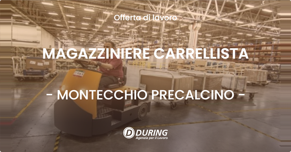 OFFERTA LAVORO - MAGAZZINIERE CARRELLISTA - MONTECCHIO PRECALCINO (VI)