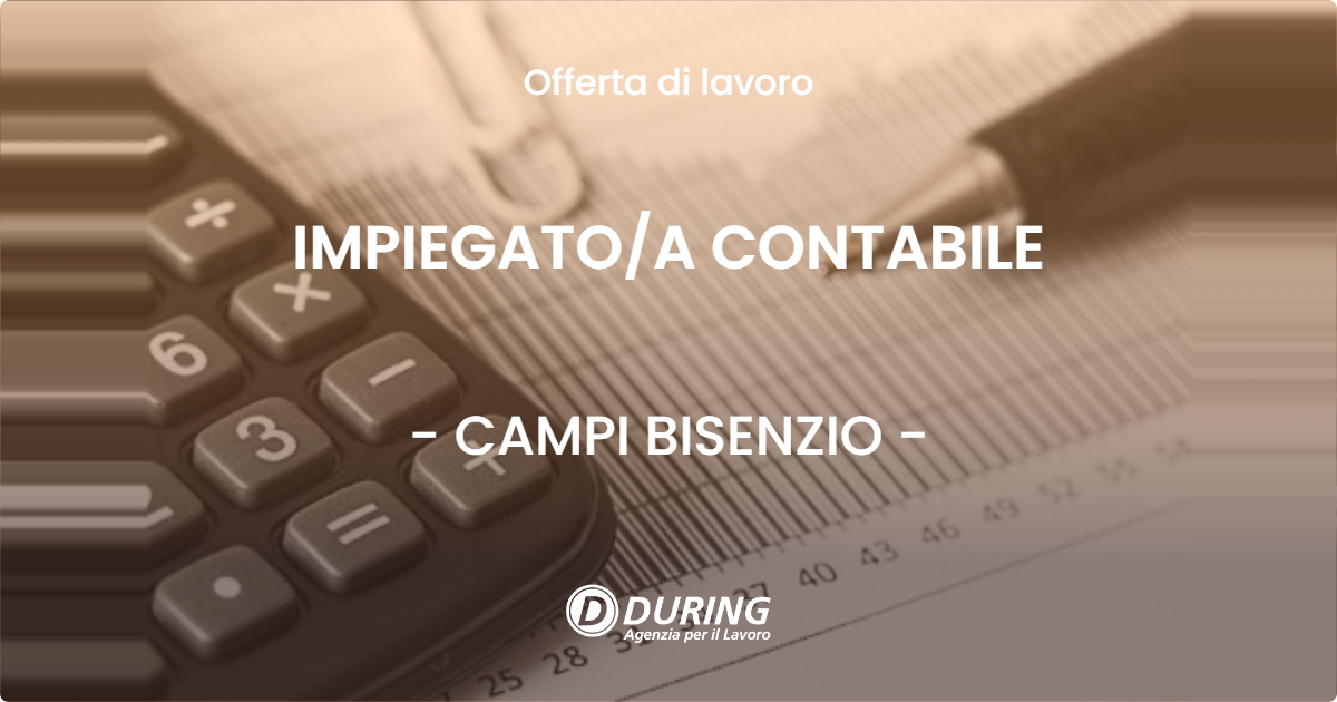 OFFERTA LAVORO - IMPIEGATOA CONTABILE - CAMPI BISENZIO