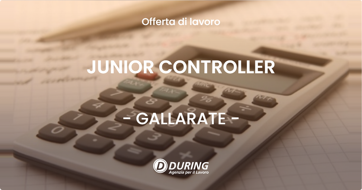 OFFERTA LAVORO - JUNIOR CONTROLLER - GALLARATE
