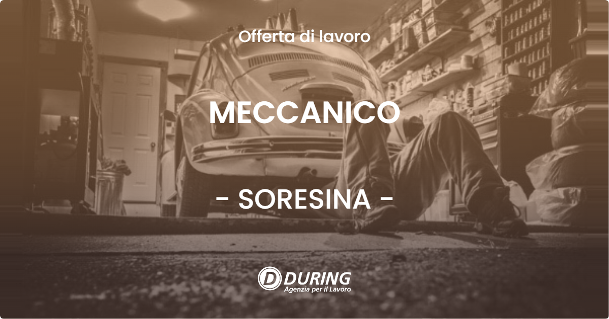 OFFERTA LAVORO - MECCANICO - SORESINA