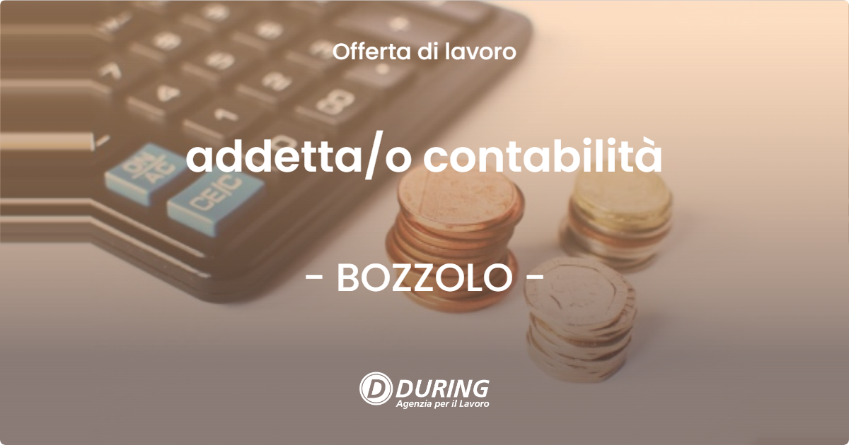 OFFERTA LAVORO - addettao contabilità - BOZZOLO