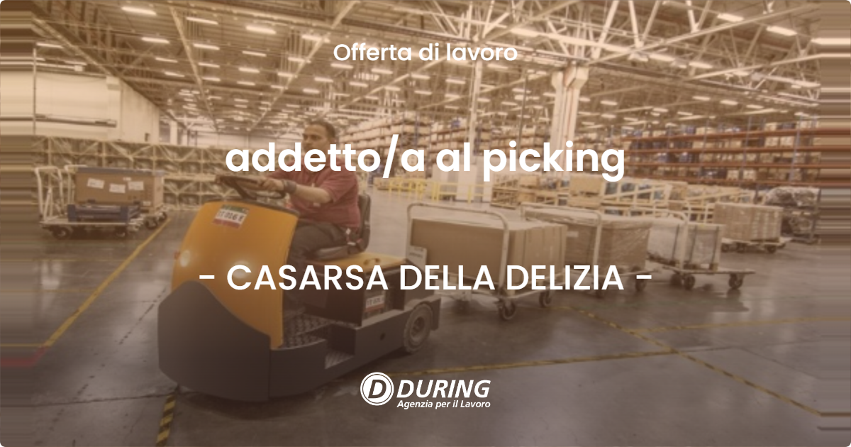 OFFERTA LAVORO - addettoa al picking - CASARSA DELLA DELIZIA