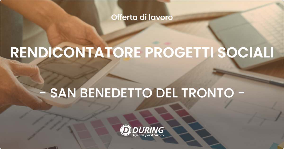 OFFERTA LAVORO - RENDICONTATORE PROGETTI SOCIALI - SAN BENEDETTO DEL TRONTO