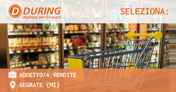 OFFERTA LAVORO - ADDETTOA VENDITE - SEGRATE (MI)