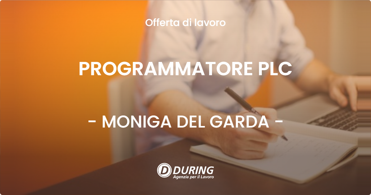 OFFERTA LAVORO - PROGRAMMATORE PLC - MONIGA DEL GARDA