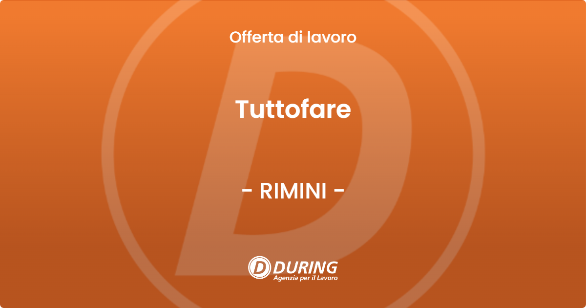 OFFERTA LAVORO - Tuttofare - RIMINI