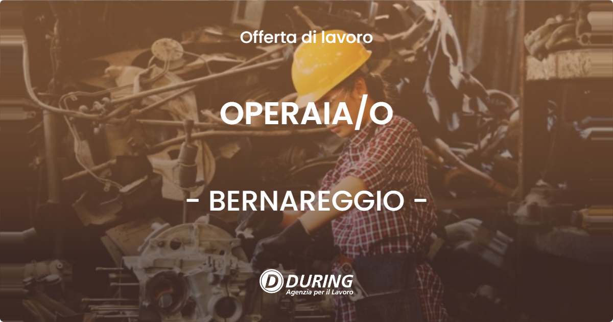 OFFERTA LAVORO - OPERAIA/O - BERNAREGGIO (MB)