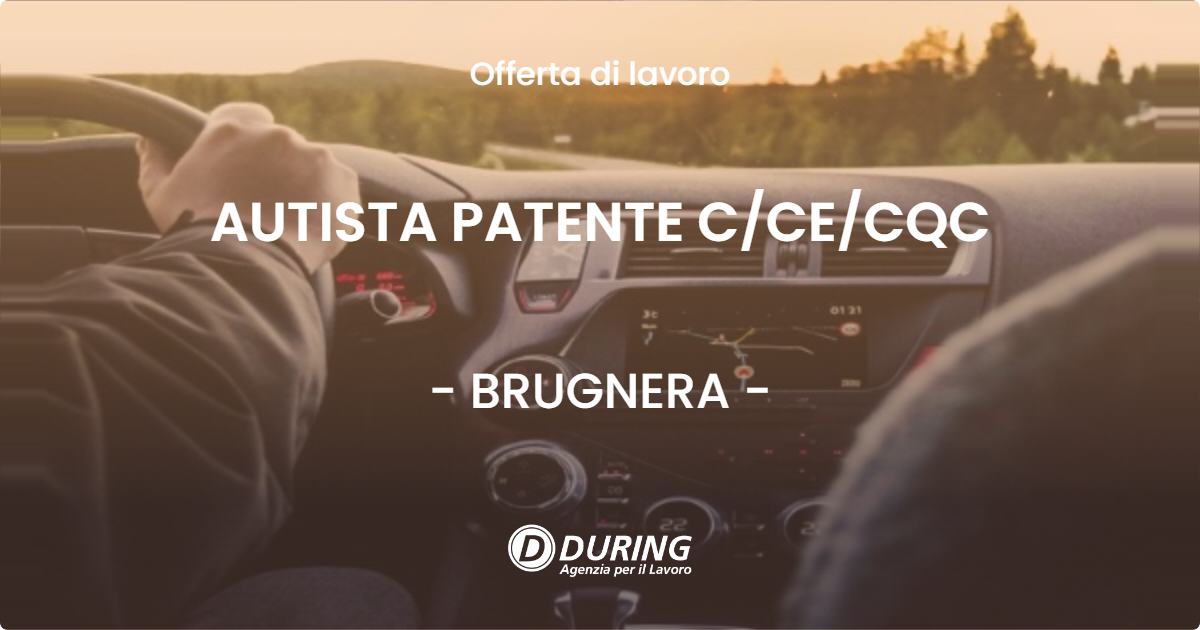 OFFERTA LAVORO - AUTISTA PATENTE C/CE/CQC - BRUGNERA (PN)