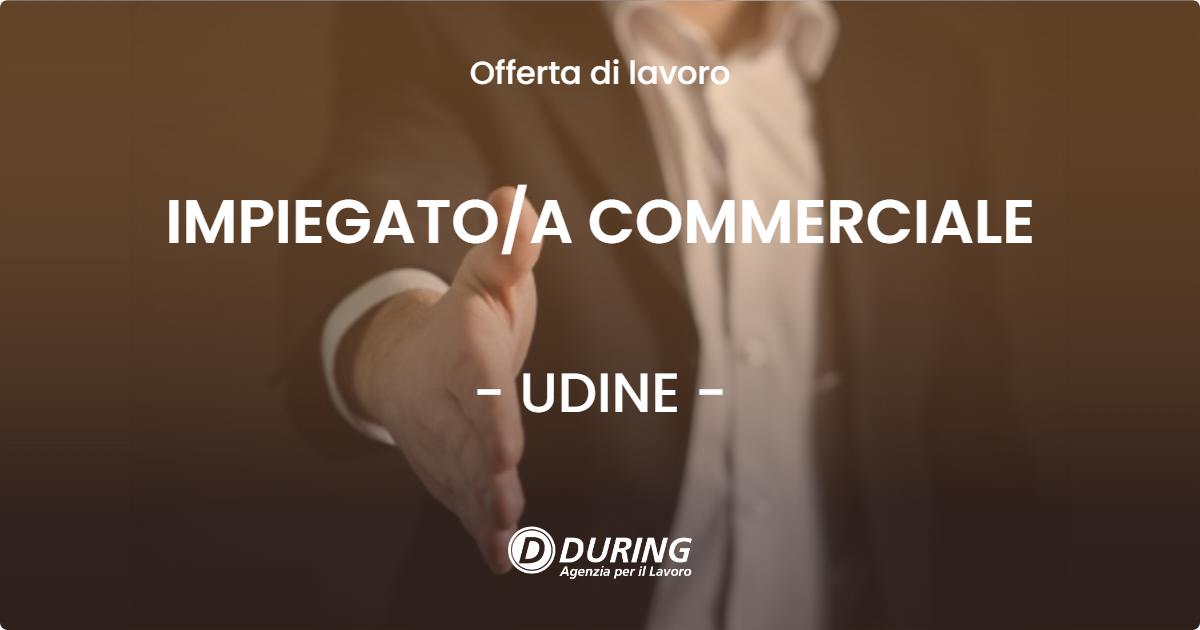 OFFERTA LAVORO - IMPIEGATOA COMMERCIALE - UDINE