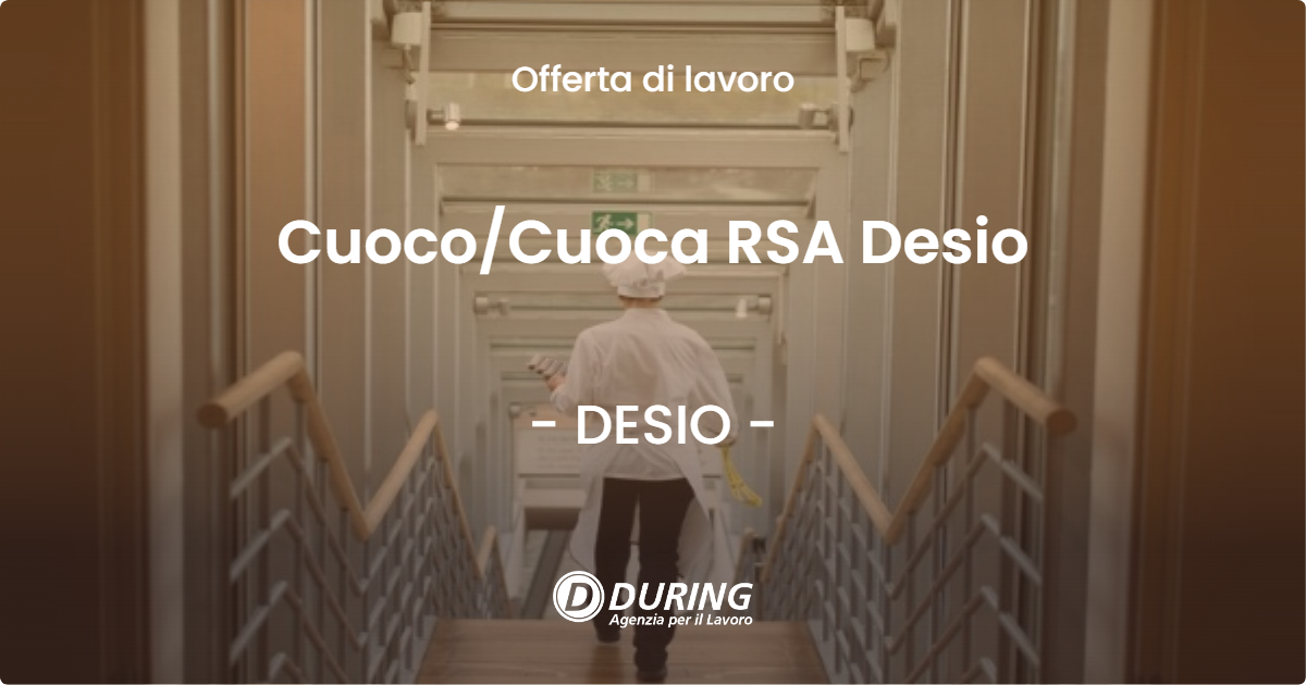 OFFERTA LAVORO - CuocoCuoca RSA Desio - DESIO