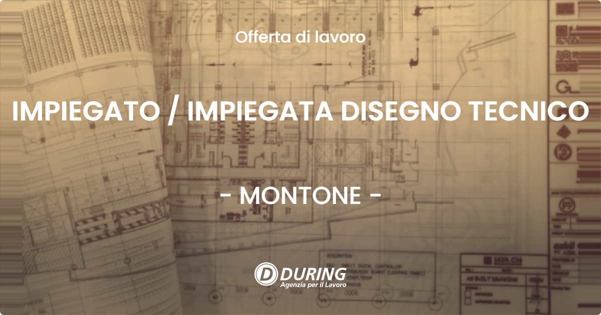 OFFERTA LAVORO - IMPIEGATO  IMPIEGATA DISEGNO TECNICO - MONTONE